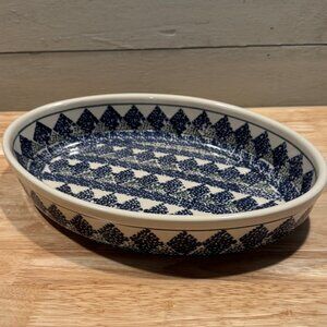 Vintage Boleslawiec Polish Pottery Oval 8.5” x 12” x 2" Serving Casserole Dish